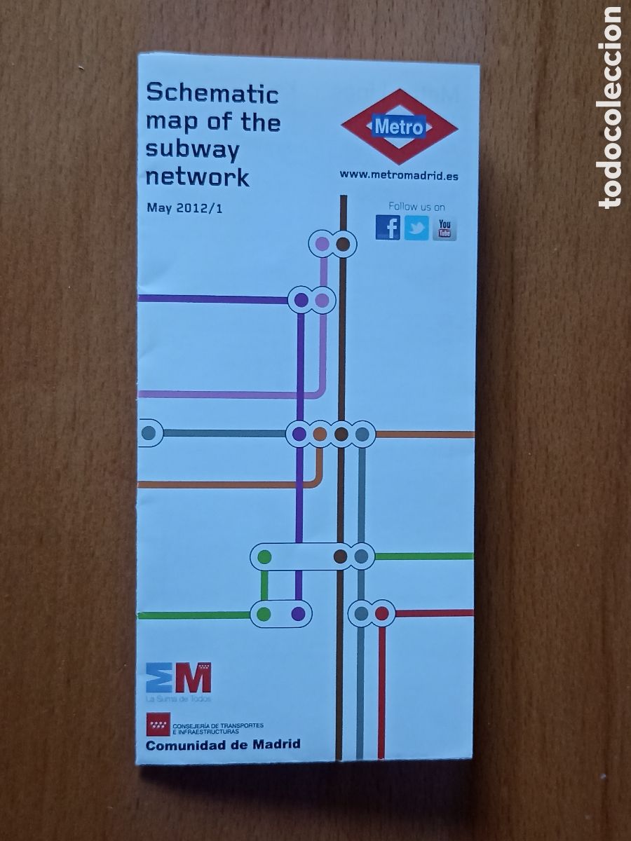 Coleccionismo Billetes de transporte: Plano metro Madrid Mayo 2012/1 - En ingl&eacute;s - Peque&ntilde;o