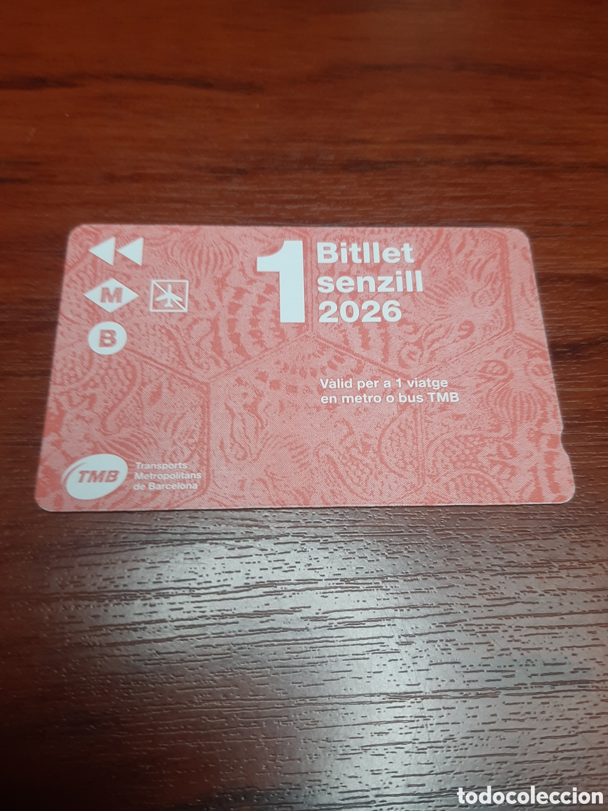 Coleccionismo Billetes de transporte: TARJETA TRANSPORTE BITLLET SENZILL 2026 TMB BARCELONA