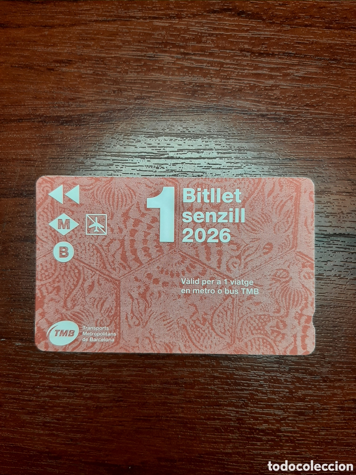 Coleccionismo Billetes de transporte: TARJETA TRANSPORTE BITLLET SENZILL 2026 TMB BARCELONA