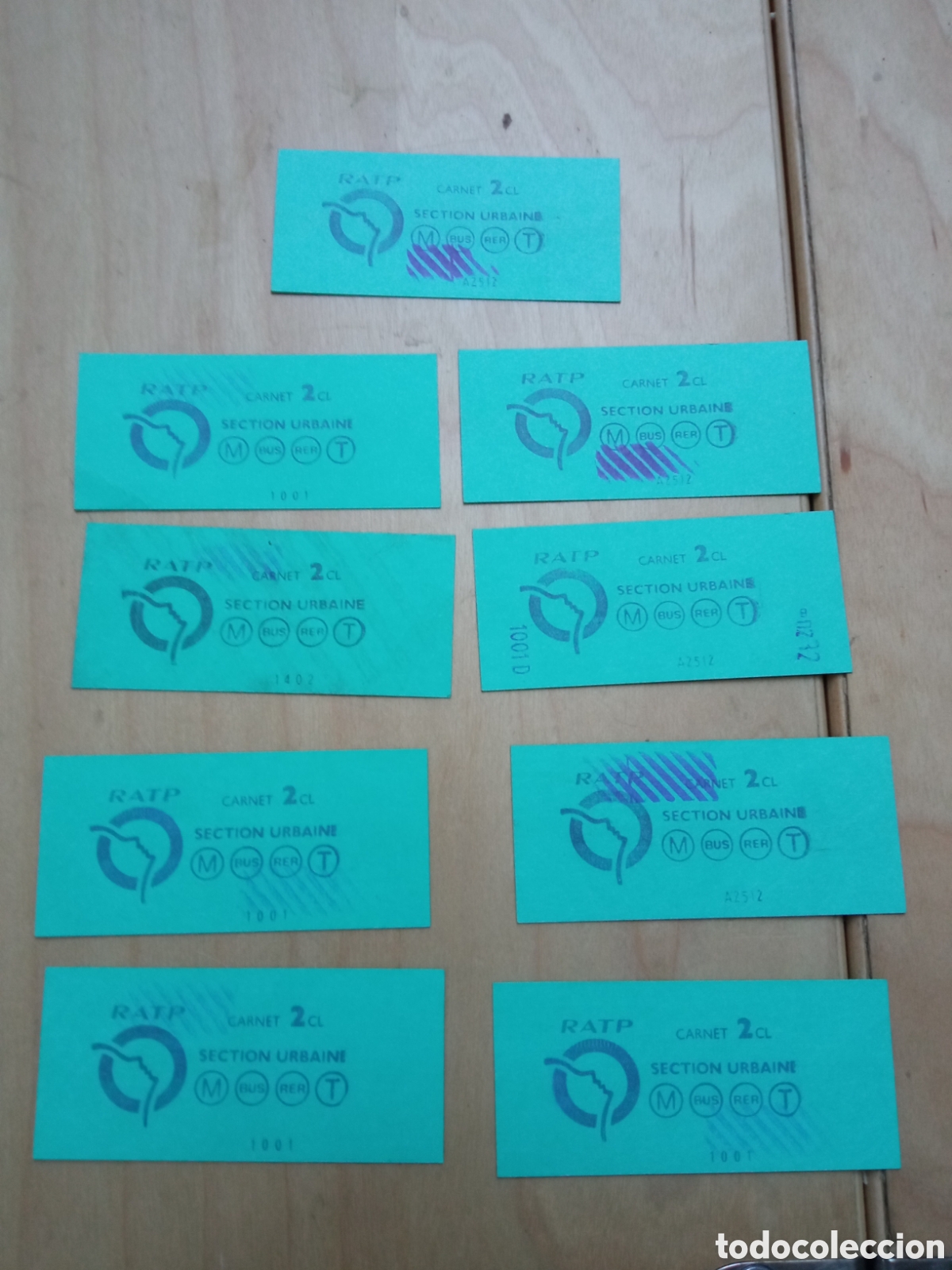 Coleccionismo Billetes de transporte: Lote nueve billetes metro de Par&iacute;s. A&ntilde;os 90
