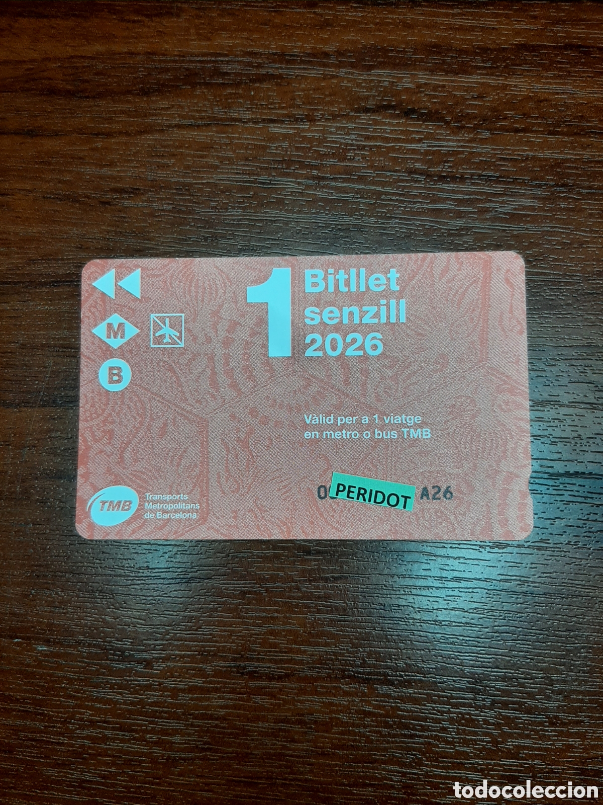 Coleccionismo Billetes de transporte: TARJETA TRANSPORTE BITLLET SENZILL 2026 TMB BARCELONA