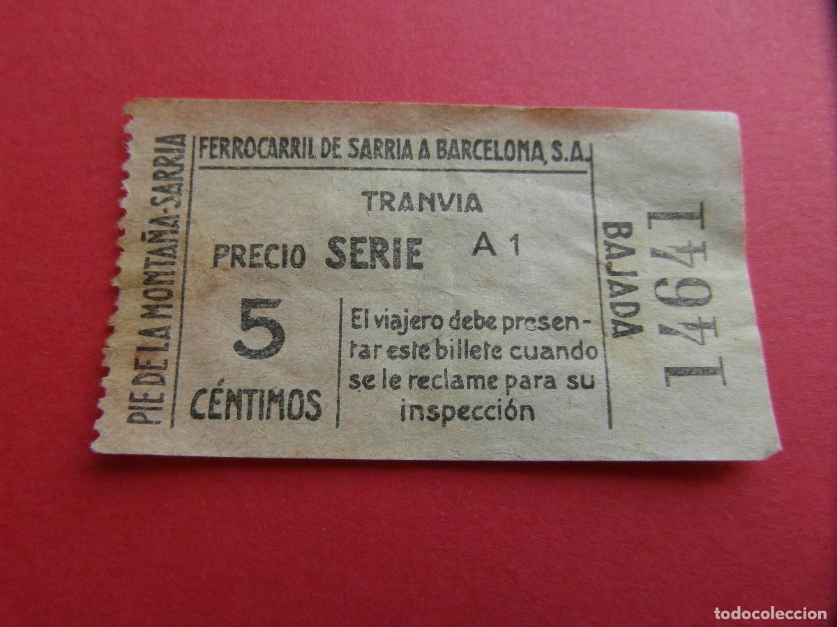Coleccionismo Billetes de transporte: FERROCARRILES GENERALITAT CATALU&Ntilde;A FERROCARRIL DE SARRIA BAJADA TRANVIA PIE DE LA MONTA&Ntilde;A