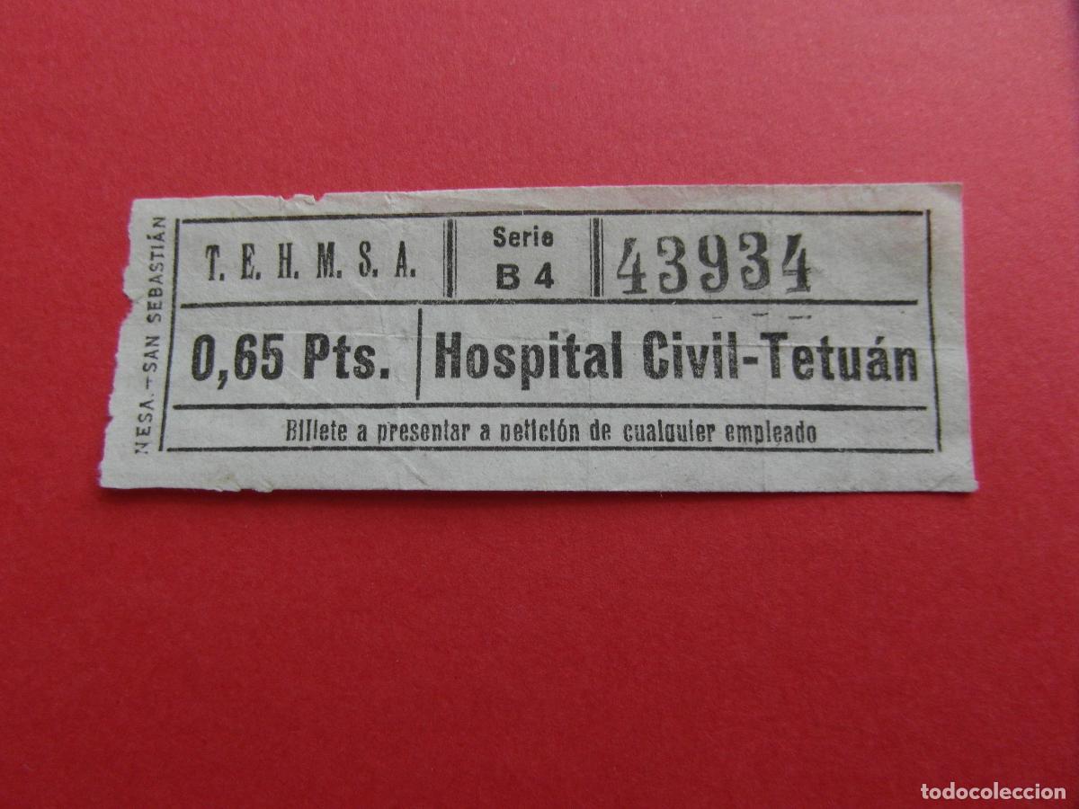Coleccionismo Billetes de transporte: REF: COLESP-X1 - T.E.H.M.S.A. TRANSPORTES ELECTRICOS HISPANO MARROQUIS S.A. TETUAN CAPICUA 43934