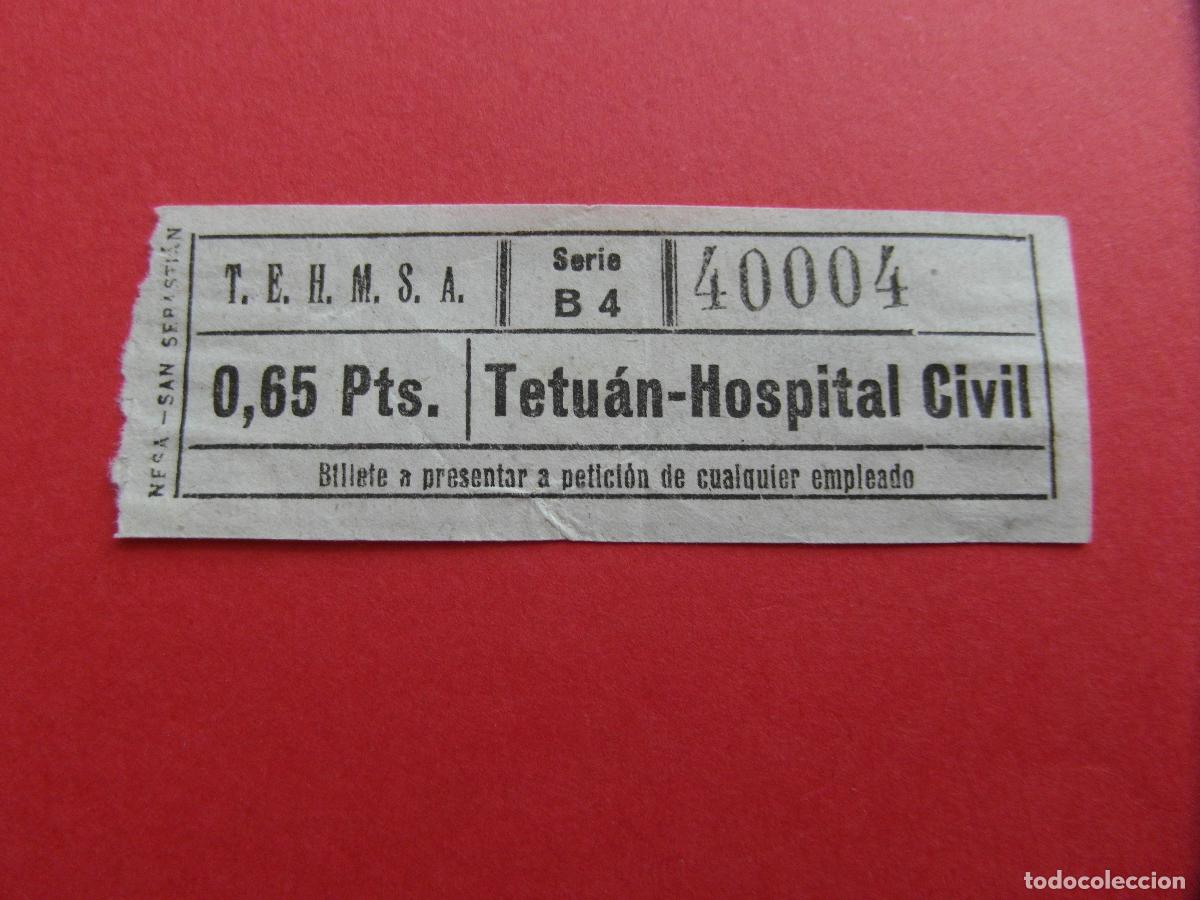 Coleccionismo Billetes de transporte: REF: COLESP-X1 - T.E.H.M.S.A. TRANSPORTES ELECTRICOS HISPANO MARROQUIS S.A. TETUAN CAPICUA 40004