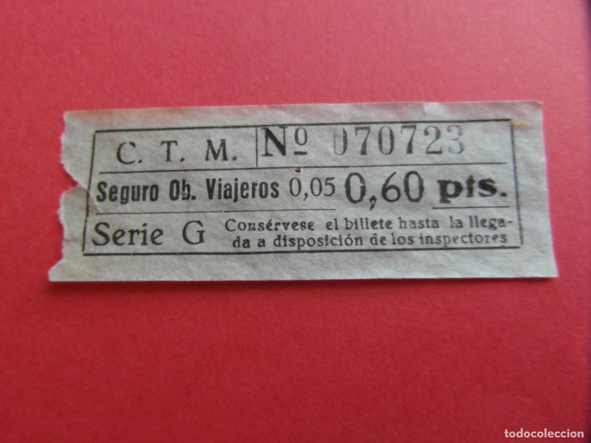 Coleccionismo Billetes de transporte: REF: COLESP-X1 - C.T.M. 0.65 PESETAS