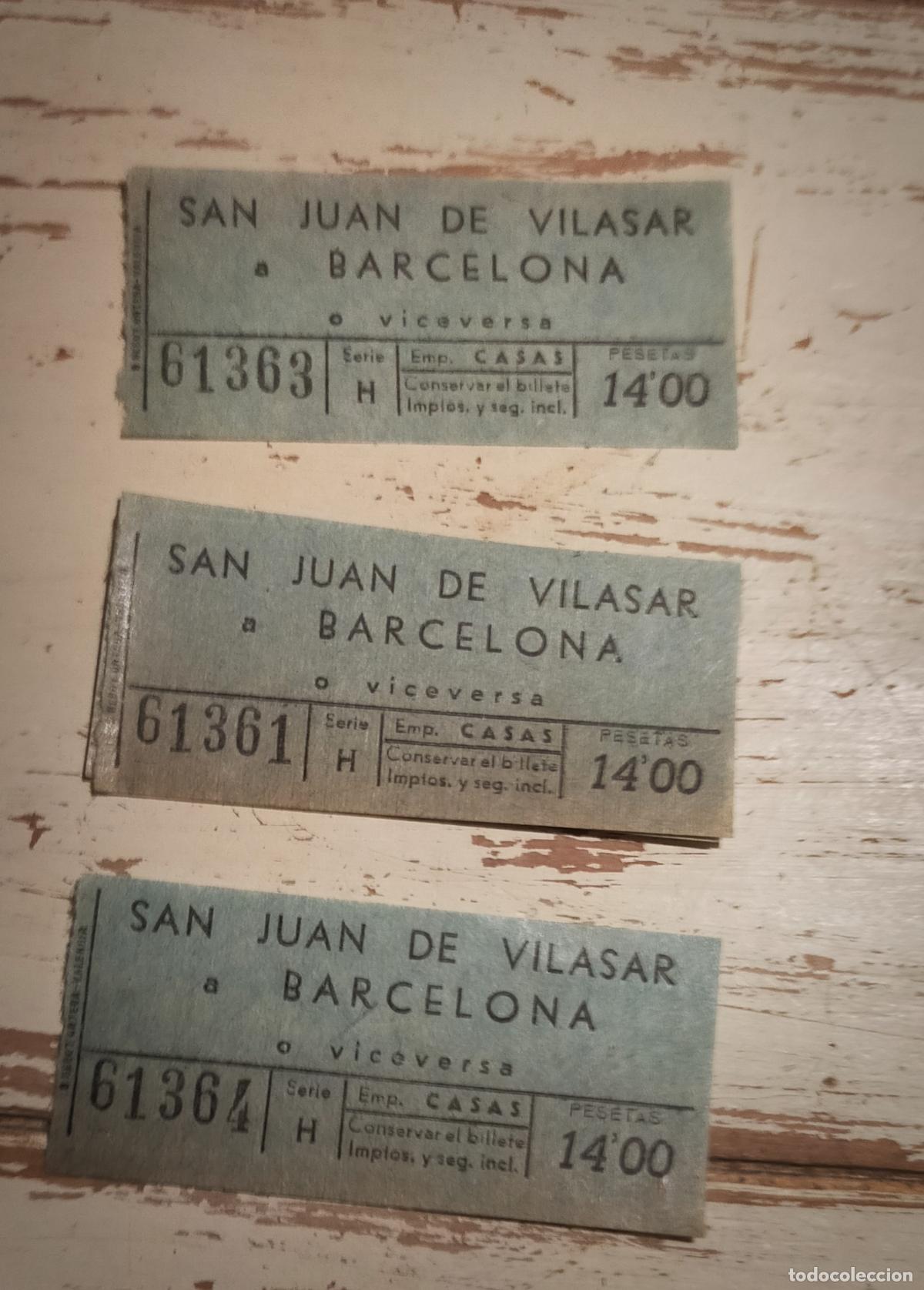 Coleccionismo Billetes de transporte: 2 BILLETES DE BUS DE MATARO (BARCELONA) EMPRESA CASAS - LINEA VILASAR - BARCELONA