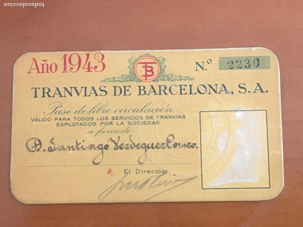 Coleccionismo Billetes de transporte: tranvias de barcelona carnet de 1943 original antiguo