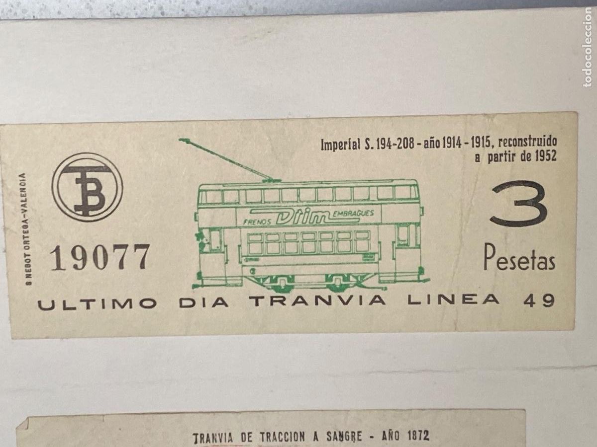 Coleccionismo Billetes de transporte: BILLETES BARCELONA ULTIMO DIA TRANVIA LINEA 49. 3 PESETAS