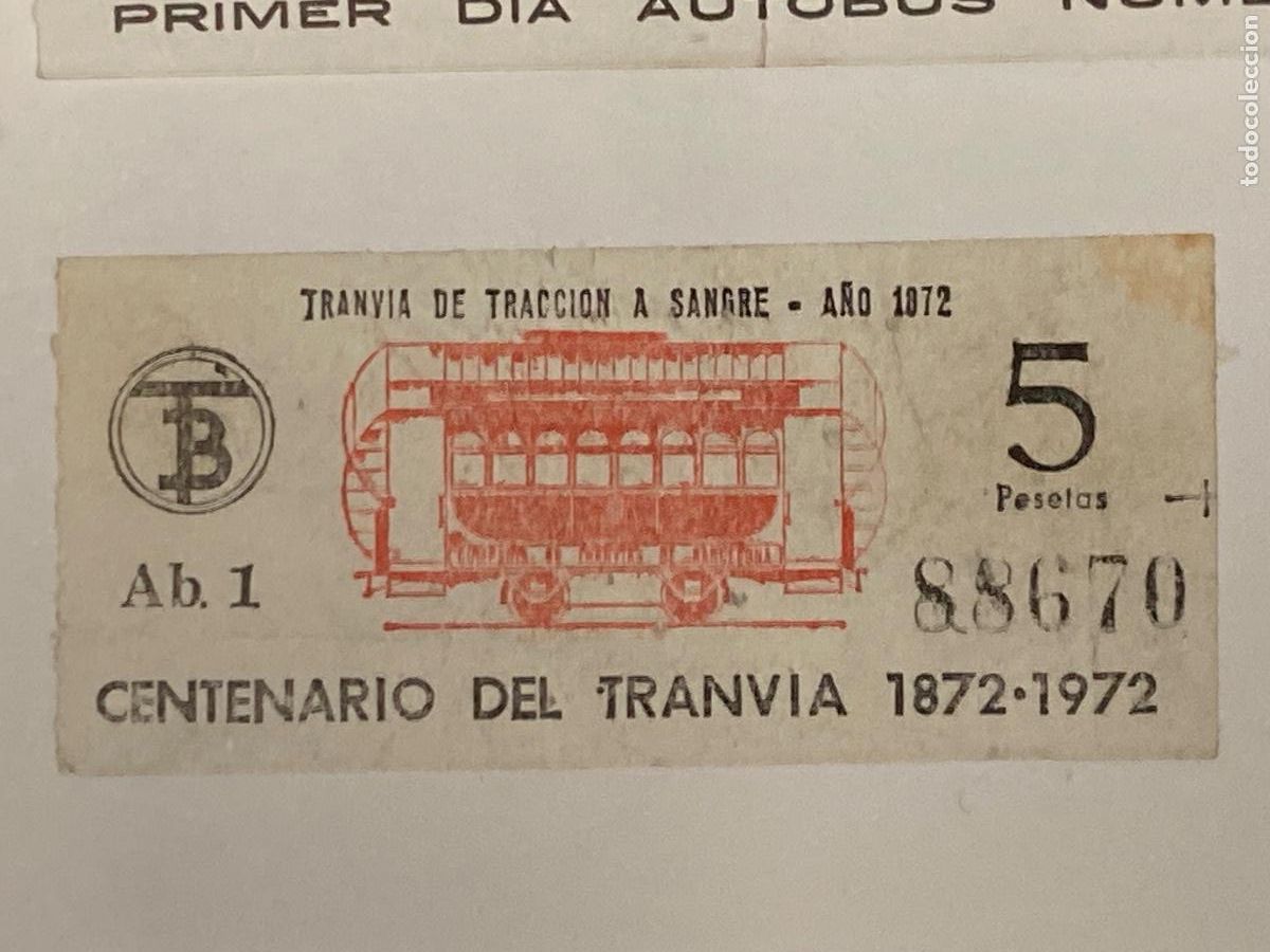 Coleccionismo Billetes de transporte: BILLETES BARCELONA AUTOBUS CENTENARIO TRANVIA 1872 -1972 . Ab1
