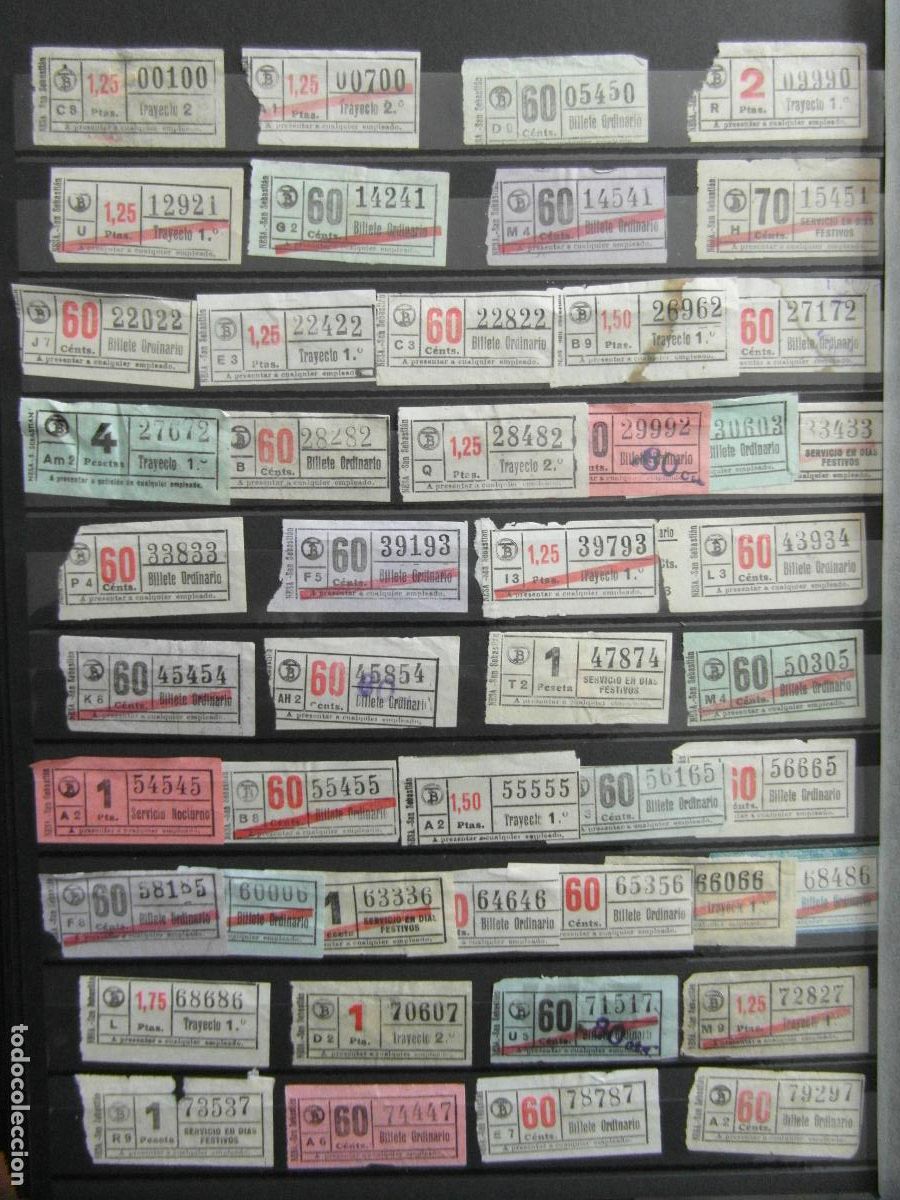 Coleccionismo Billetes de transporte: COLECCION de 57 BILLETES CAPICUA NUMERO DIFERENTE TRANVIA DE BARCELONA MODALIDAD BILLETE TB MINI