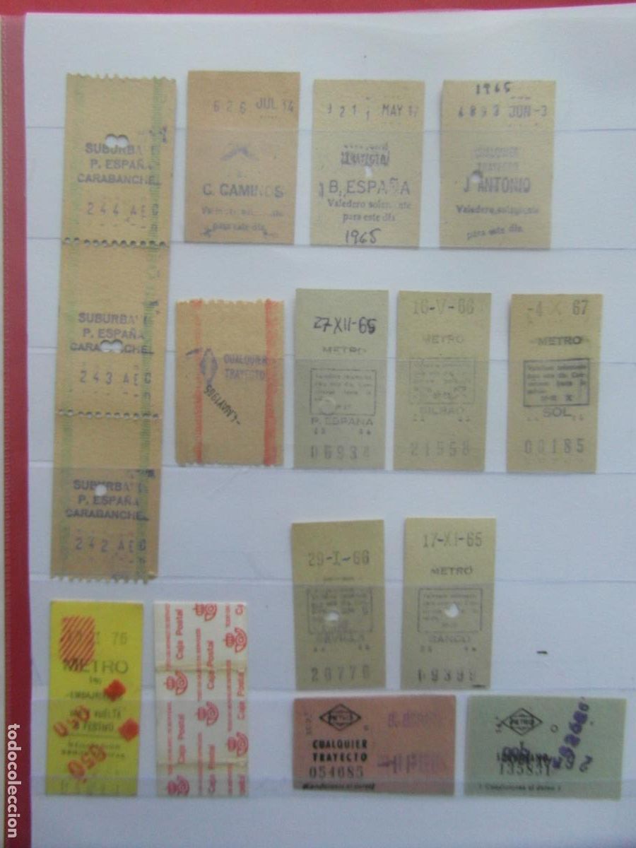 Coleccionismo Billetes de transporte: ref: REFMM01 - MATRO MADRID - LOTE 76 BILLETES TODOS DIFERENTES - LEER INTERIOR