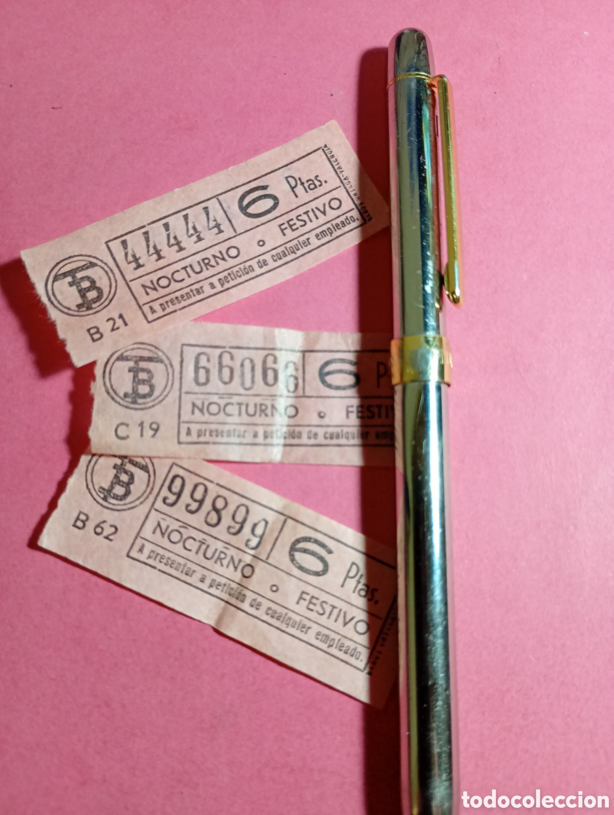 Coleccionismo Billetes de transporte: CAPICUA TRANV&Iacute;AS DE BARCELONA 3 BILLETES NOCTURNO O FESTIVO TARIFA 6 PESETAS - A&Ntilde;OS 1970/74