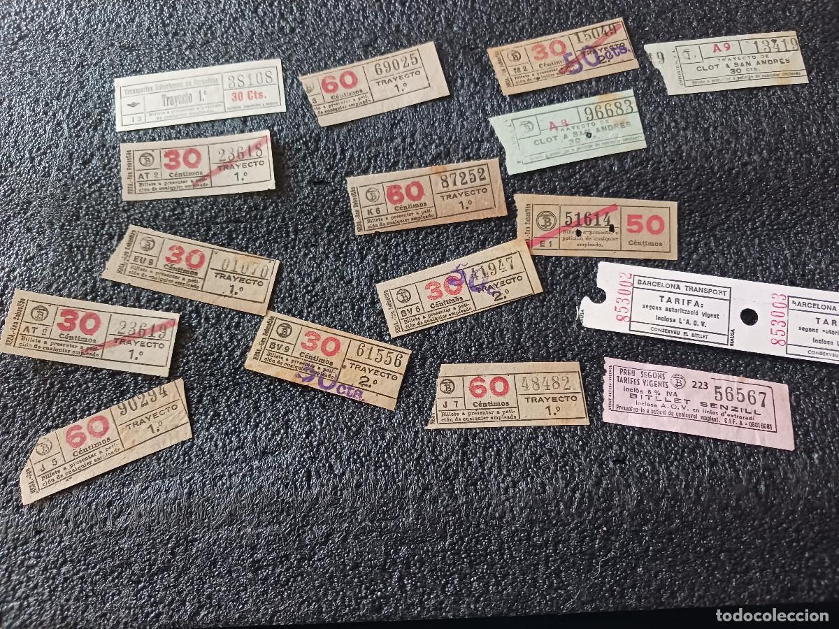 Coleccionismo Billetes de transporte: 16 antiguos billetes de transporte
