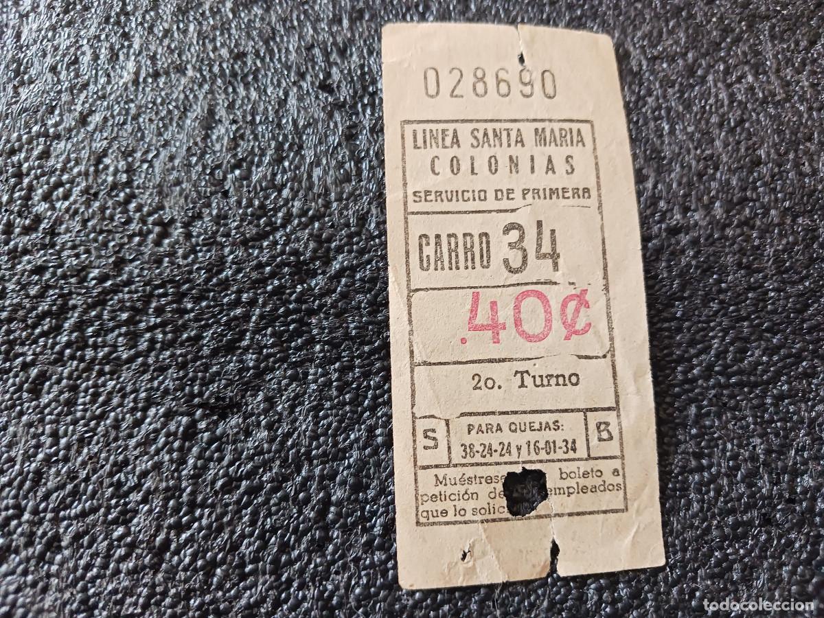 Coleccionismo Billetes de transporte: antiguo billete de transporte, puebla, mexico, numero de carro