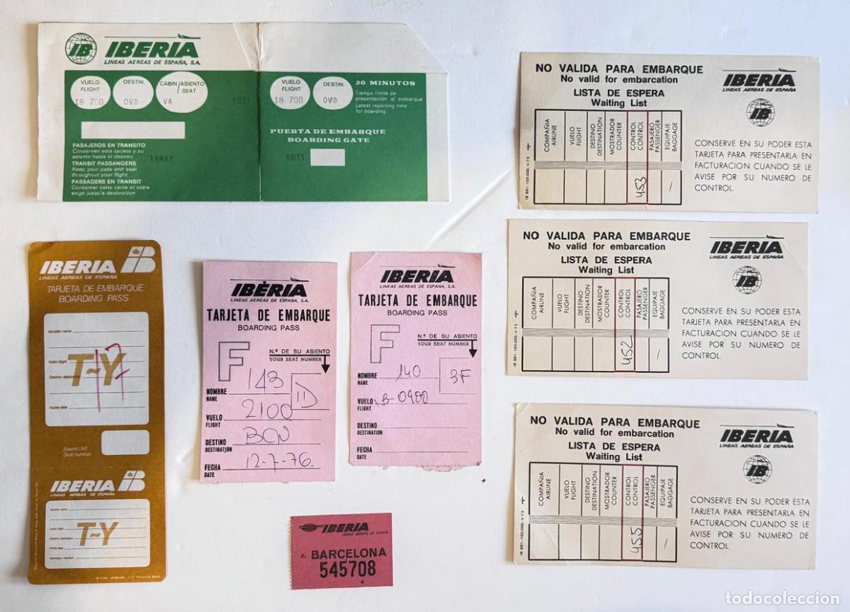 Coleccionismo Billetes de transporte: Iberia varios tarjetas de embarque y de lista de espera