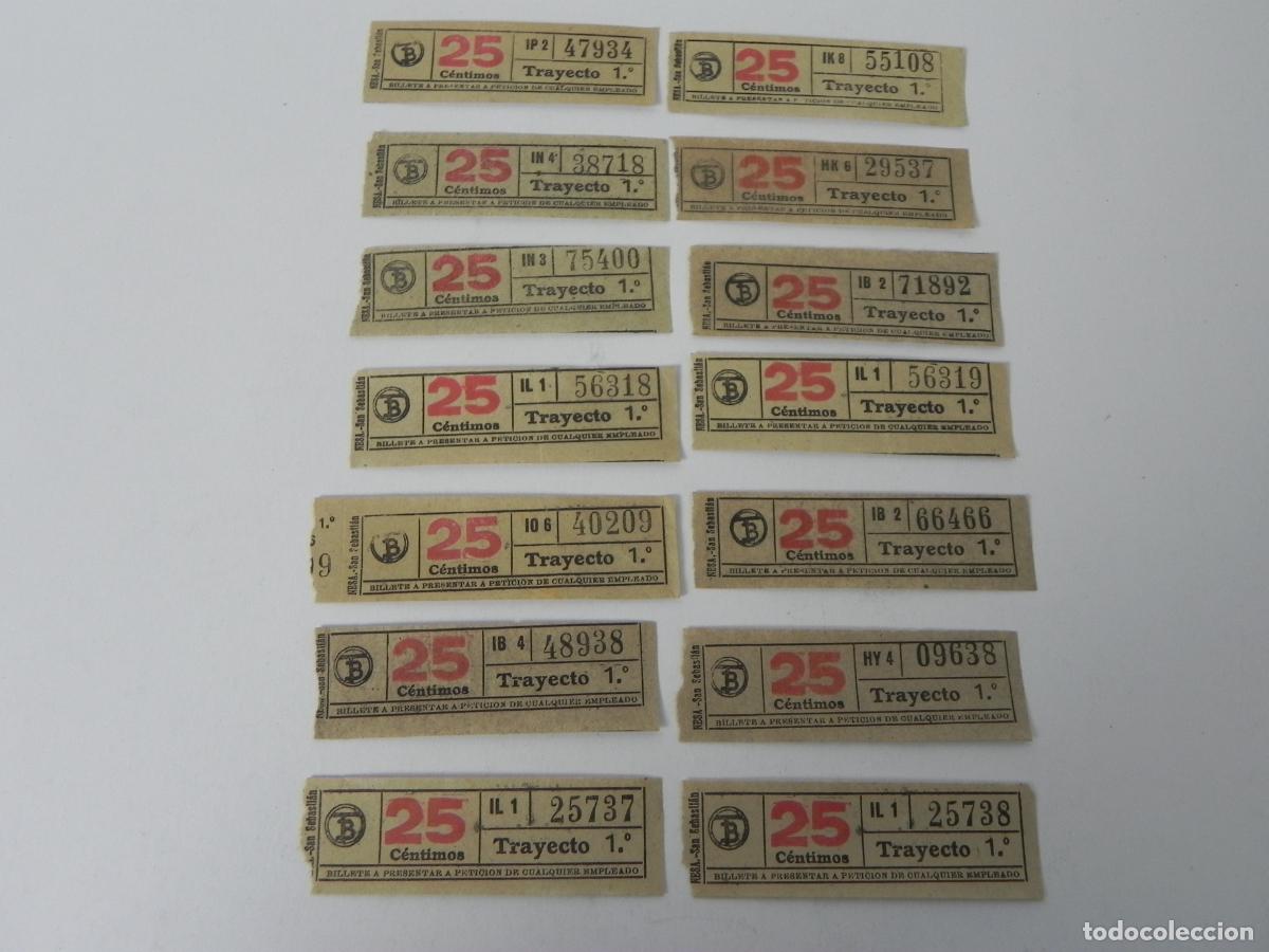 Coleccionismo Billetes de transporte: Lote 14 Billetes Tranv&iacute;as de Barcelona (TB) - 25 C&eacute;ntimos - Con 2 Parejas Correlativas