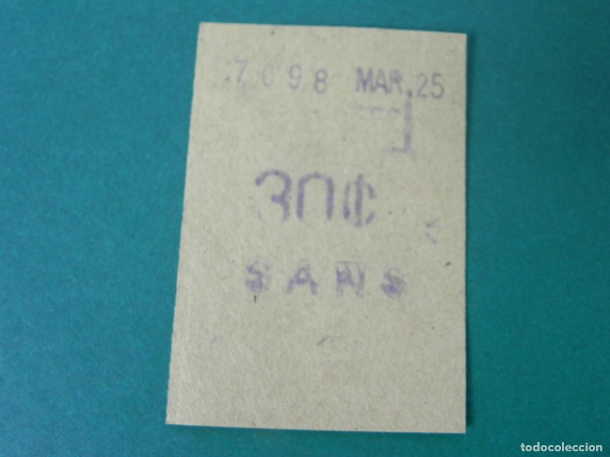 Coleccionismo Billetes de transporte: Billete Cartoncillo Metro Barcelona - Estaci&oacute;n SANS (Sants) - Transversal - Excelente Conservaci&oacute;n