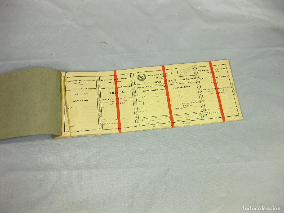 Coleccionismo Billetes de transporte: TACO DE TALONES DEL BILLETE DE FAVOR. EXPLOTACI&Oacute;N DE FERROCARRILES POR EL ESTADO. VASCO NAVARRO