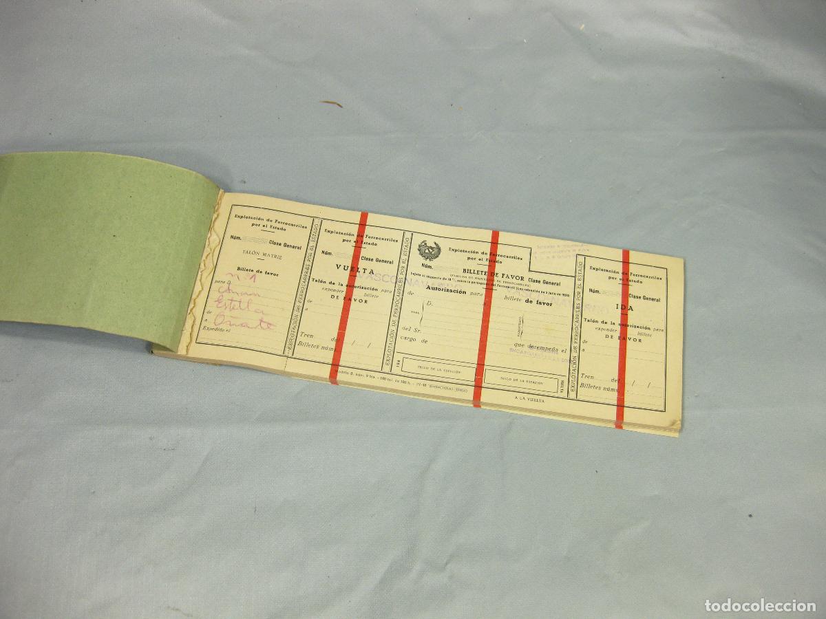 Coleccionismo Billetes de transporte: TACO DE TALONES DEL BILLETE DE FAVOR. EXPLOTACI&Oacute;N DE FERROCARRILES POR EL ESTADO. VASCO NAVARRO