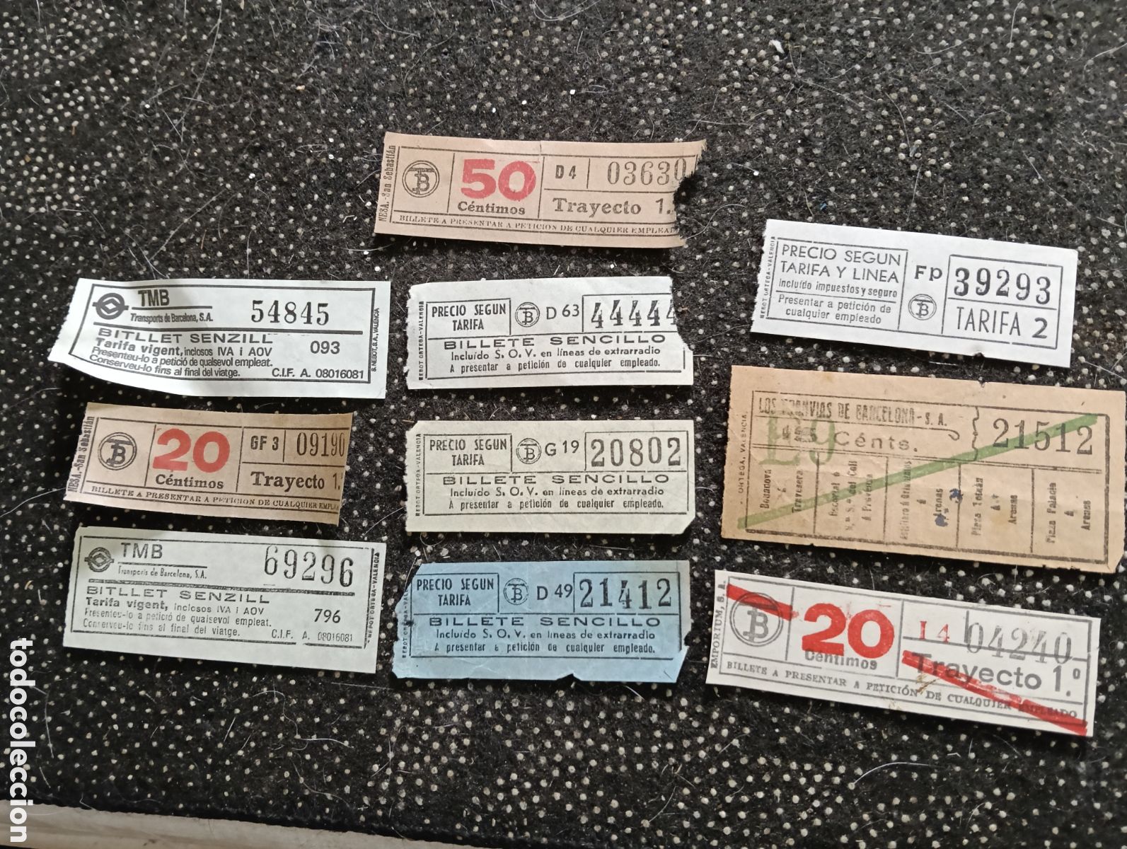 Coleccionismo Billetes de transporte: Lote de 10 billetes de transporte usados