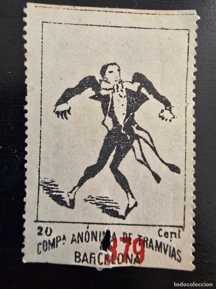 Coleccionismo Billetes de transporte: Billete Tranvia.379 Compa&ntilde;ia Anonima Tramvia Barcelona.Sombras Chinescas.20 cents.