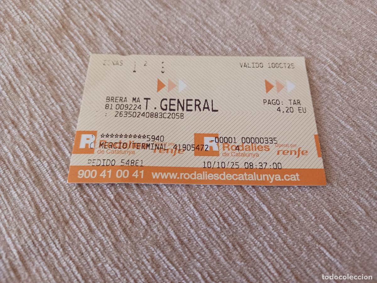 Coleccionismo Billetes de transporte: tarjeta de transporte de cercanias, abrera martorell