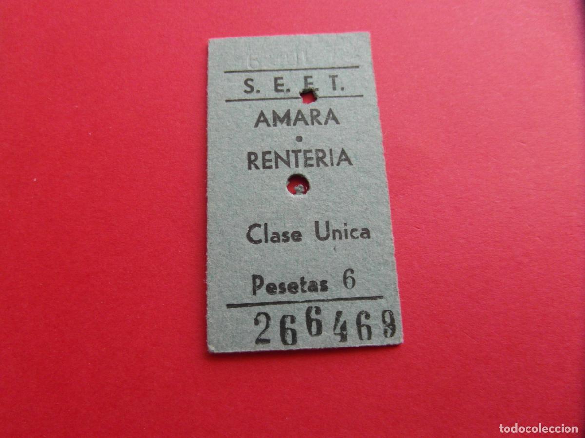 Coleccionismo Billetes de transporte: BILLETE EDMONSON S.E.F.T. AMARA RENTERIA