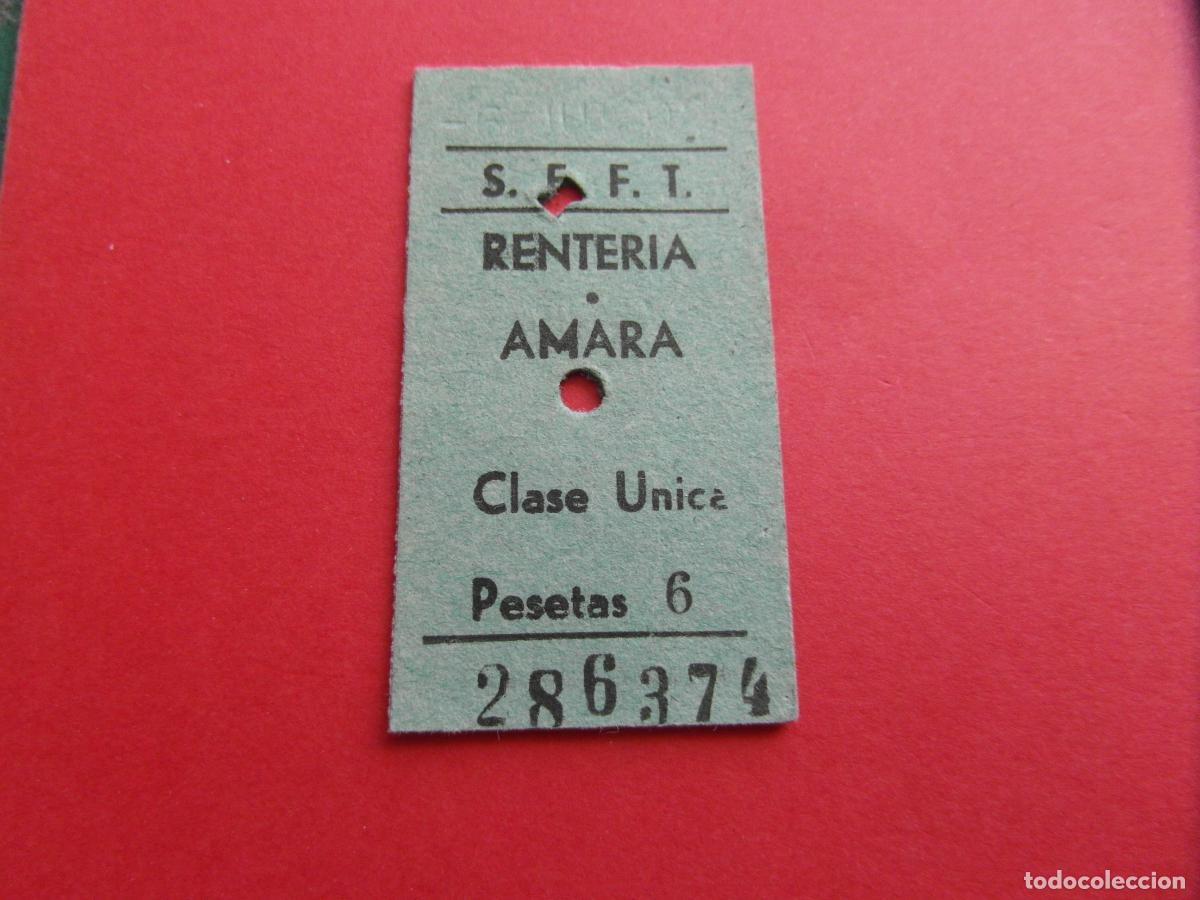 Coleccionismo Billetes de transporte: BILLETE EDMONSON S.E.F.T. RENTERIA AMARA