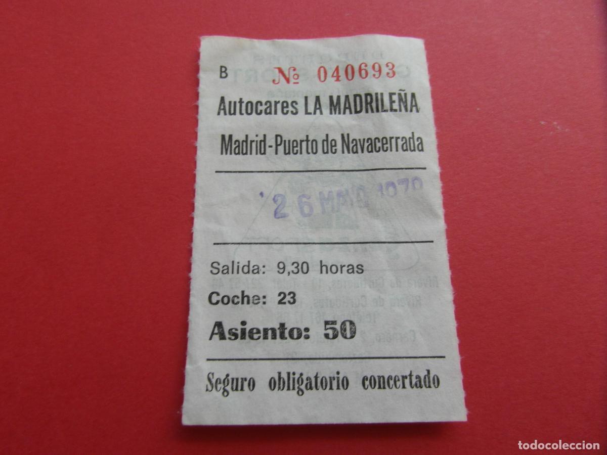 Coleccionismo Billetes de transporte: BILLETE AUTOCARES LA MADRILE&Ntilde;A MADRID PUERTO NAVACERRADA 1979 - DEPORTES GONZA SPORT MODELOSERIE 2