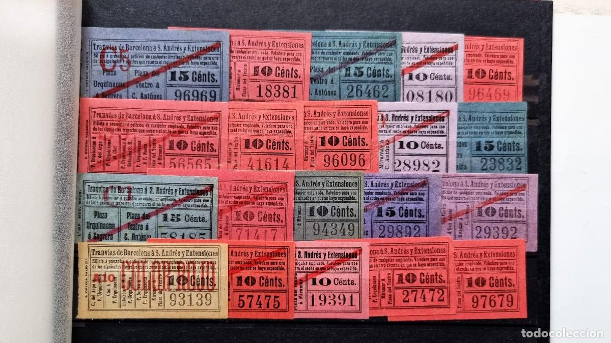 Coleccionismo Billetes de transporte: BARCELONA INTERESANTE LOTE DE 59 BILLETES DE TRANVIAS