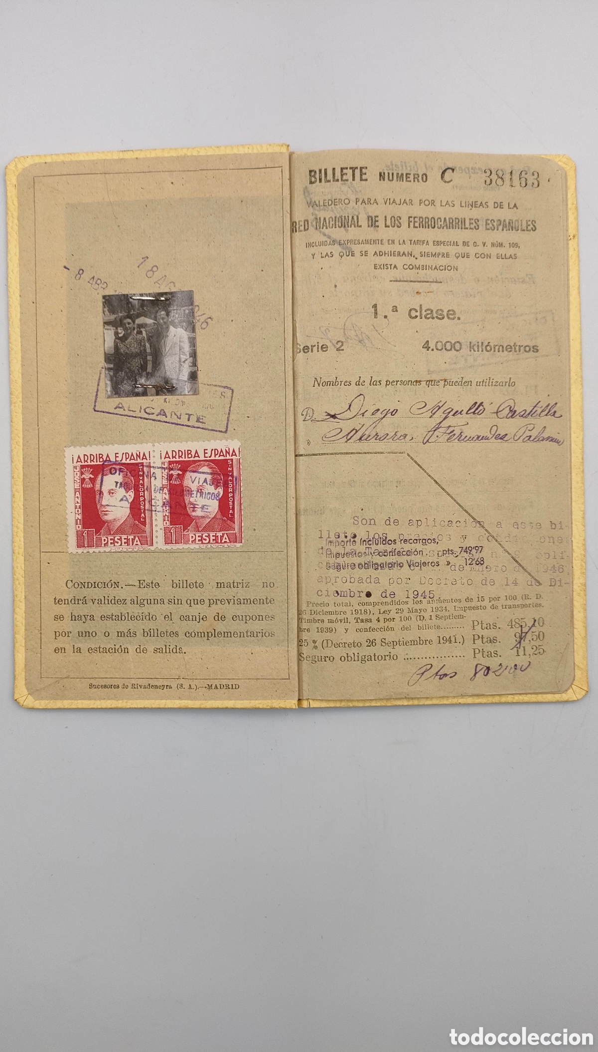 Coleccionismo billetes de transporte: Dos billetes kilometricos - Foto 5