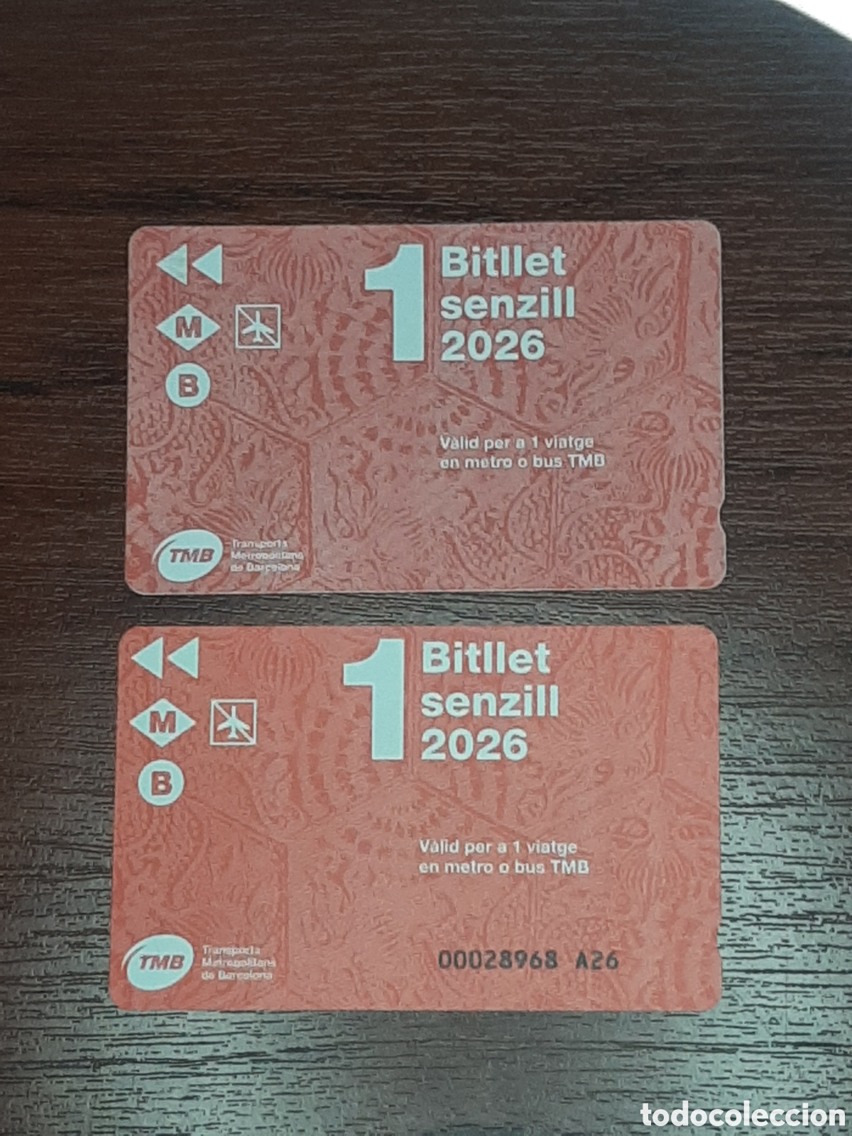 Coleccionismo Billetes de transporte: 2 TARJETAS BITLLET SENZILL 2026 METRO BUS BARCELONA