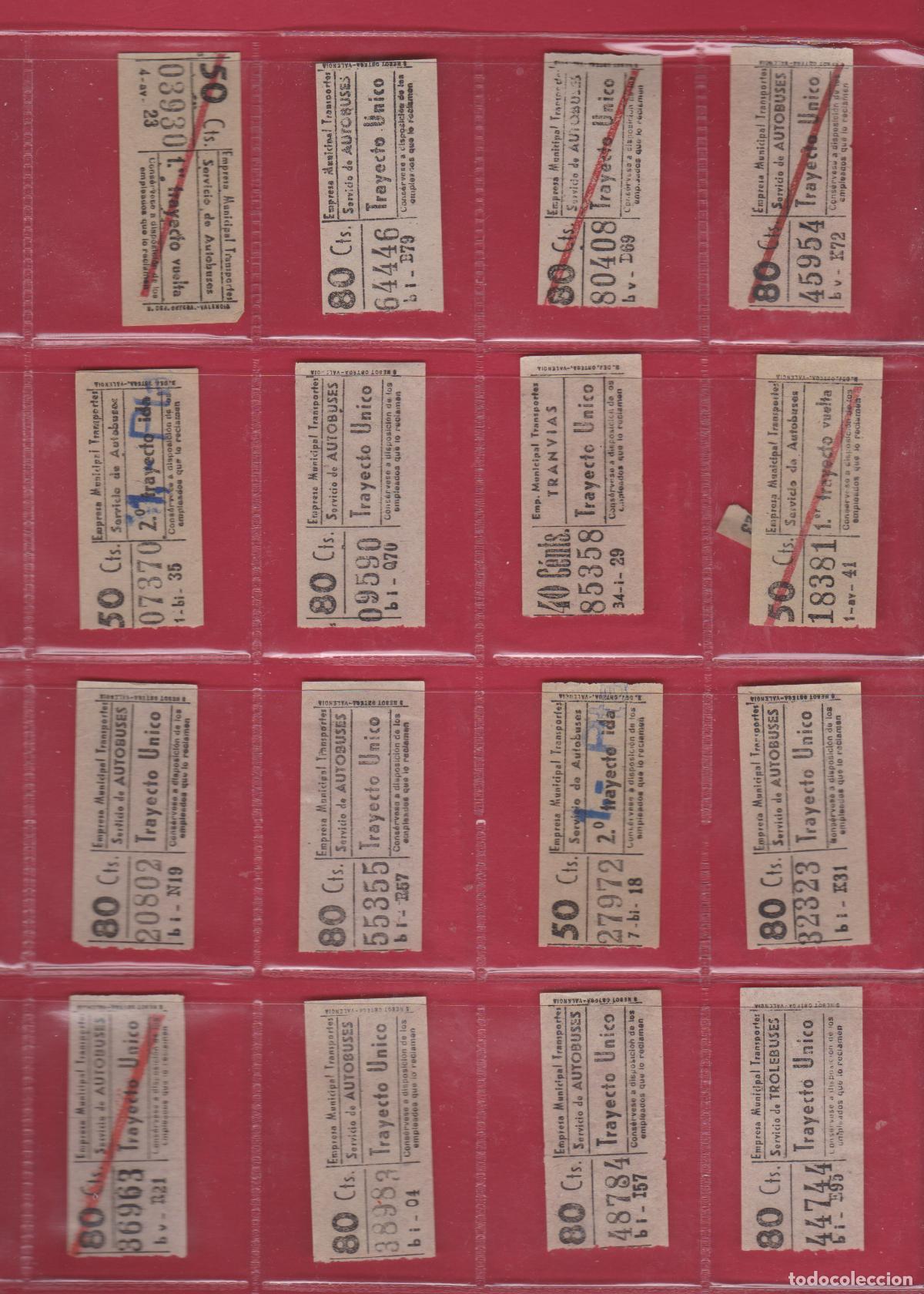 Coleccionismo Billetes de transporte: 16 BILLETES DE AUTOBUSES ANTIGUOS CAPICUAS