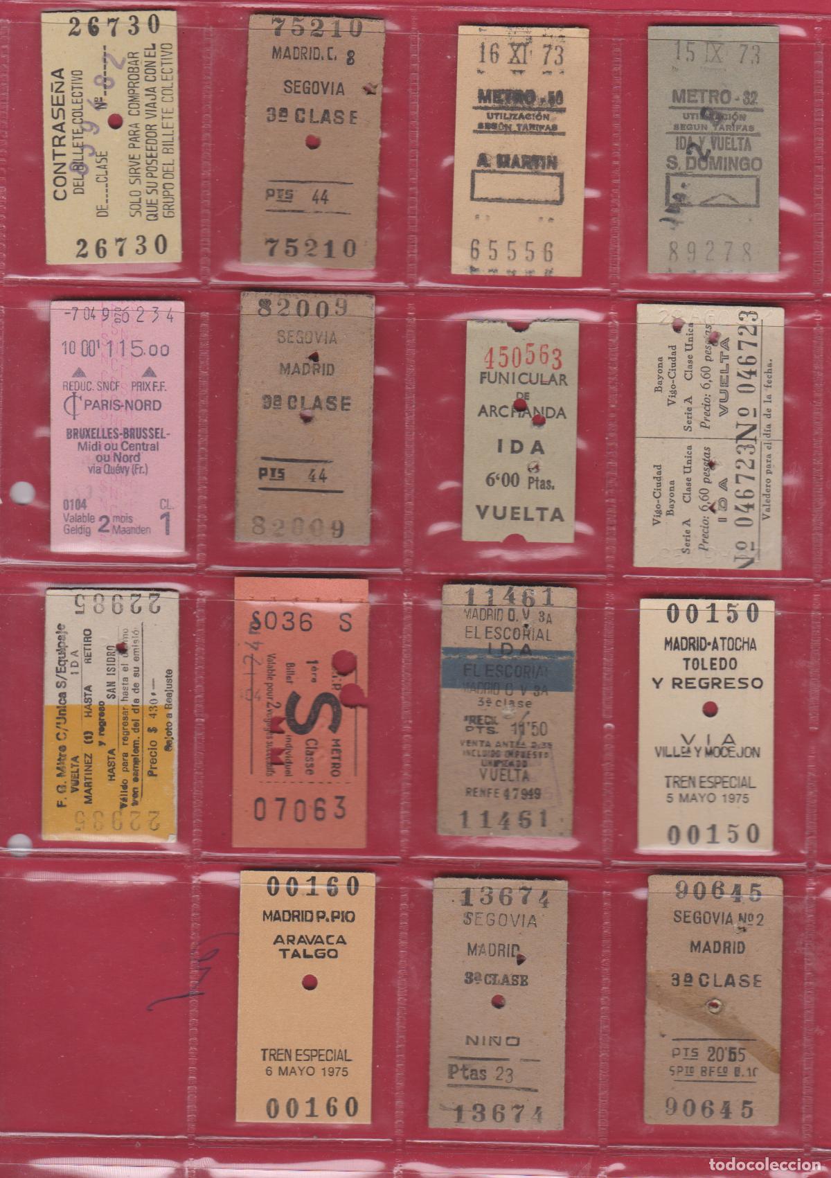 Coleccionismo Billetes de transporte: 16 BILLETES DE AUTOBUSES ANTIGUOS