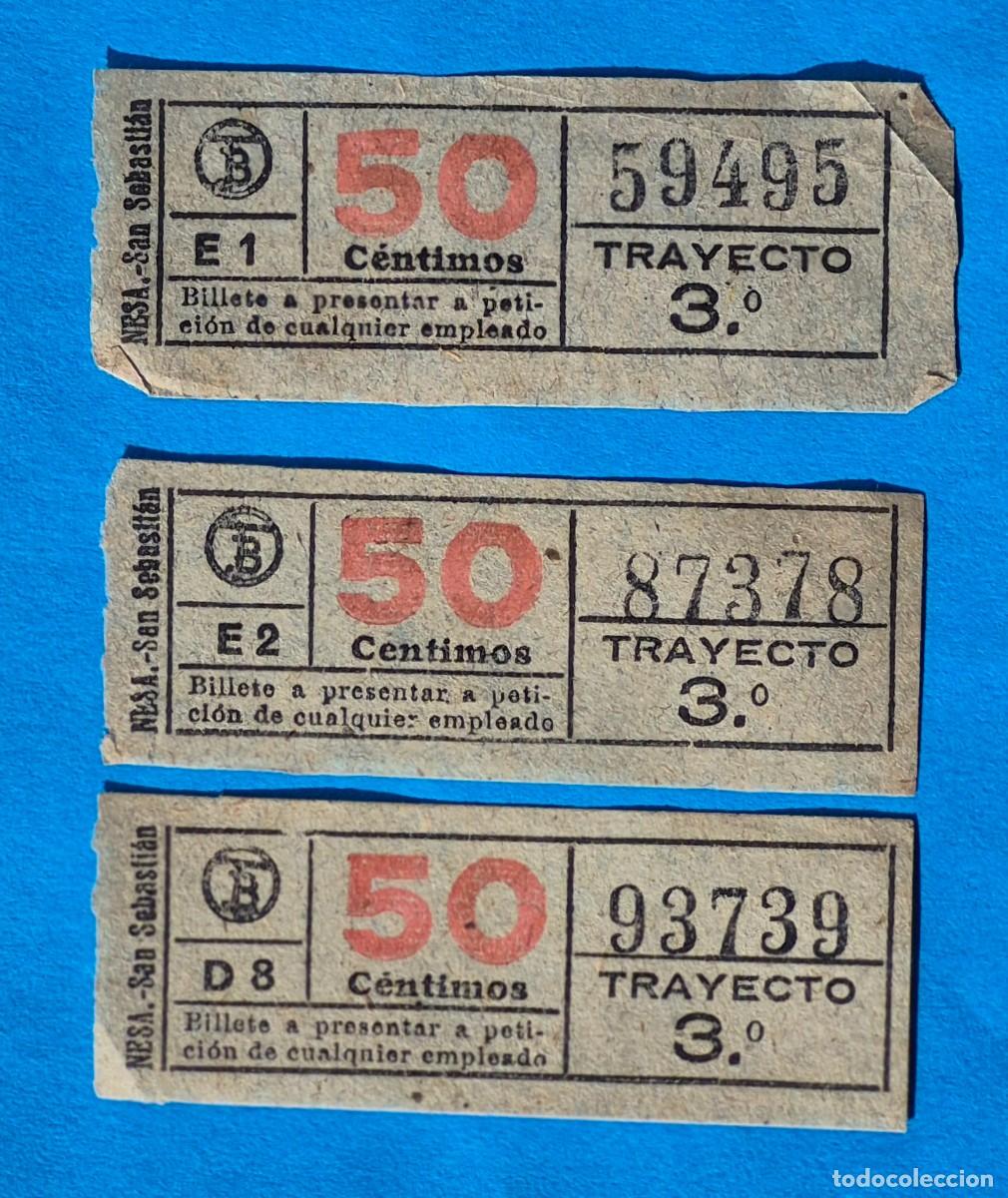 Coleccionismo Billetes de transporte: 3 Billetes Capic&uacute;a Transportes Barcelona &ndash; 50 Cts. &ndash; TRAYECTO 3&ordm; - 59495 &ndash; 87378 &ndash; 93739