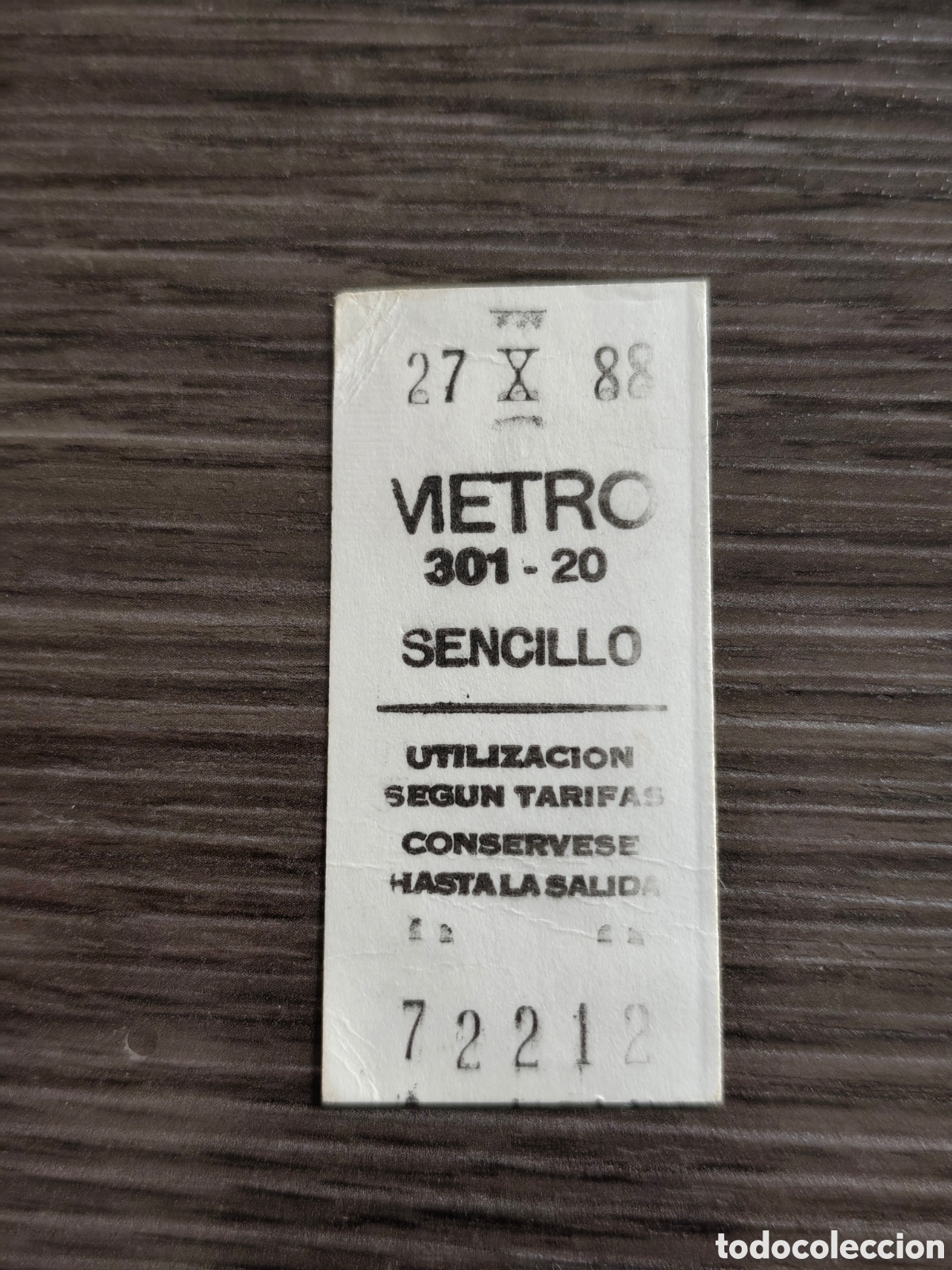 Coleccionismo Billetes de transporte: Billete metro Madrid sencillo a&ntilde;o 88 publicidad Caja Postal