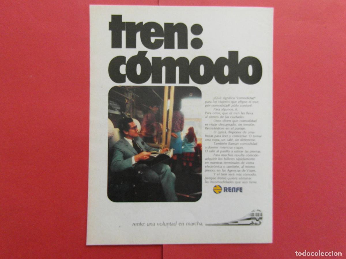 Colecionismos Bilhetes de Transporte: PUBLICIDAD 1975 - REF: PUBTREN01 - RENFE TREN COMODO