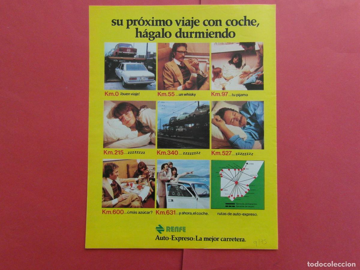 Collectables Transport Tickets: PUBLICIDAD 1975 - REF: PUBTREN01 - RENFE TREN AUTO EXPRESO