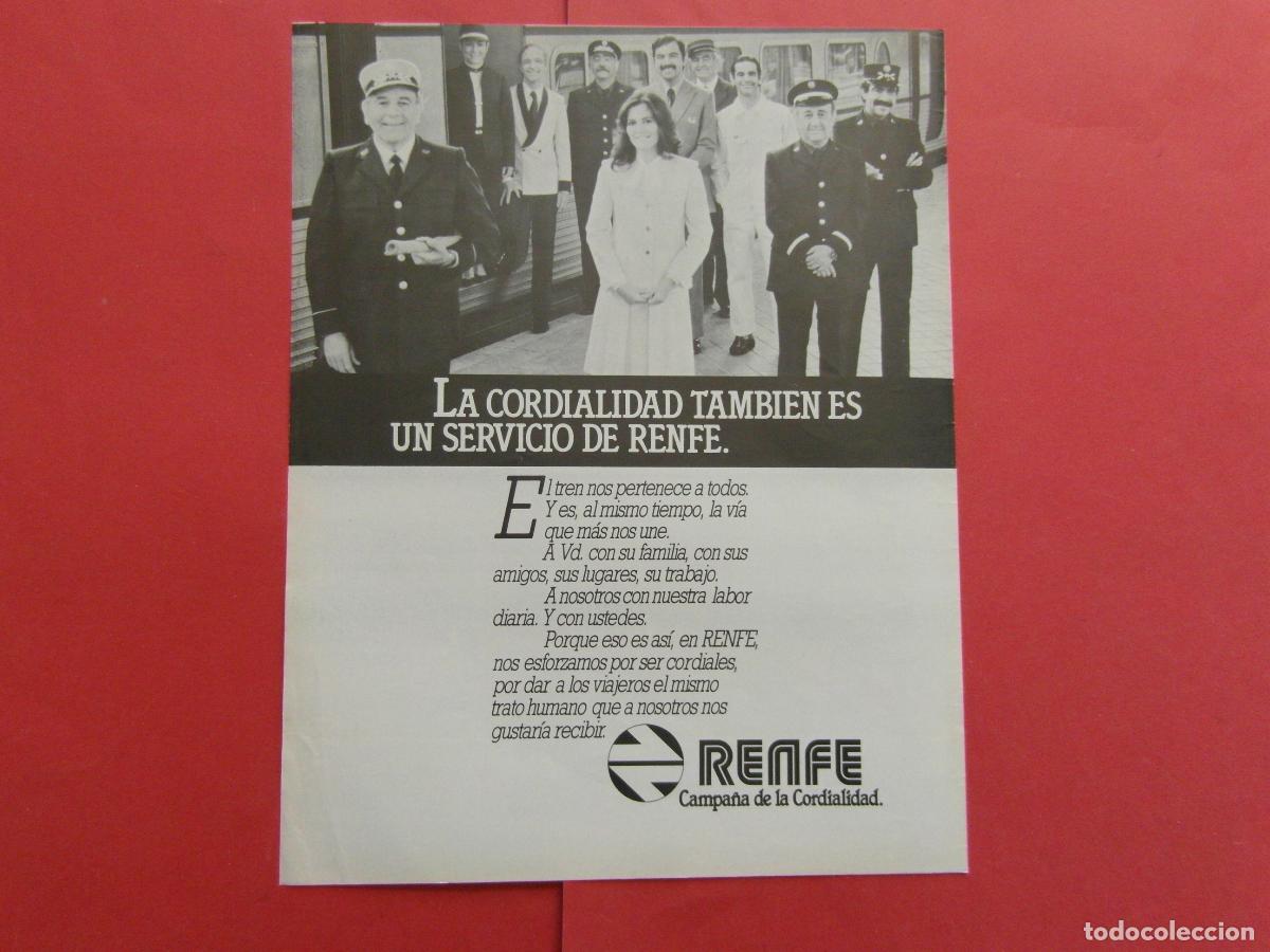 Sammeln von Fahrkarten: PUBLICIDAD 1983 - REF: PUBTREN01 - RENFE LA CORDIALIDAD