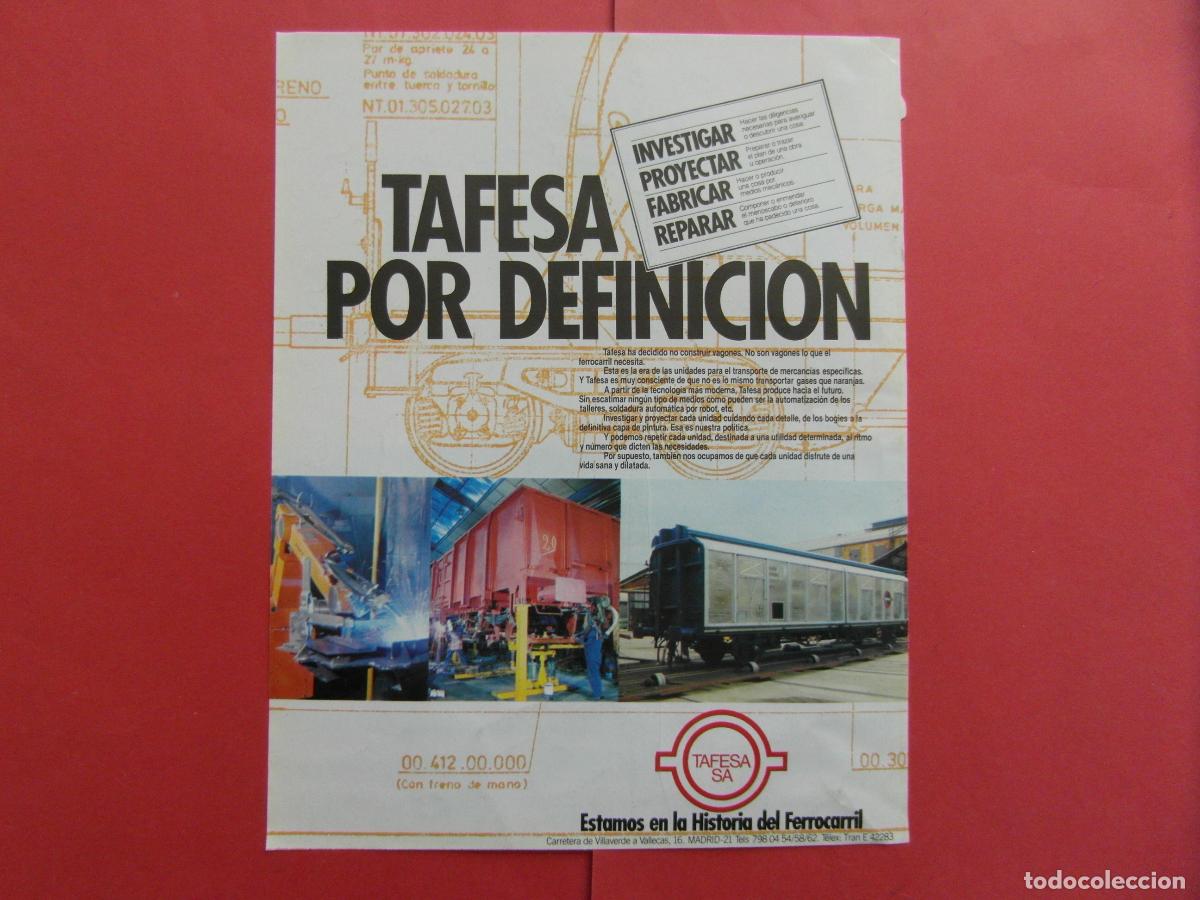Collectables Transport Tickets: PUBLICIDAD 1984 - REF: PUBTREN01 - TAFESA SA - FERROCARRIL TREN RENFE MZA LOCOMOTORA