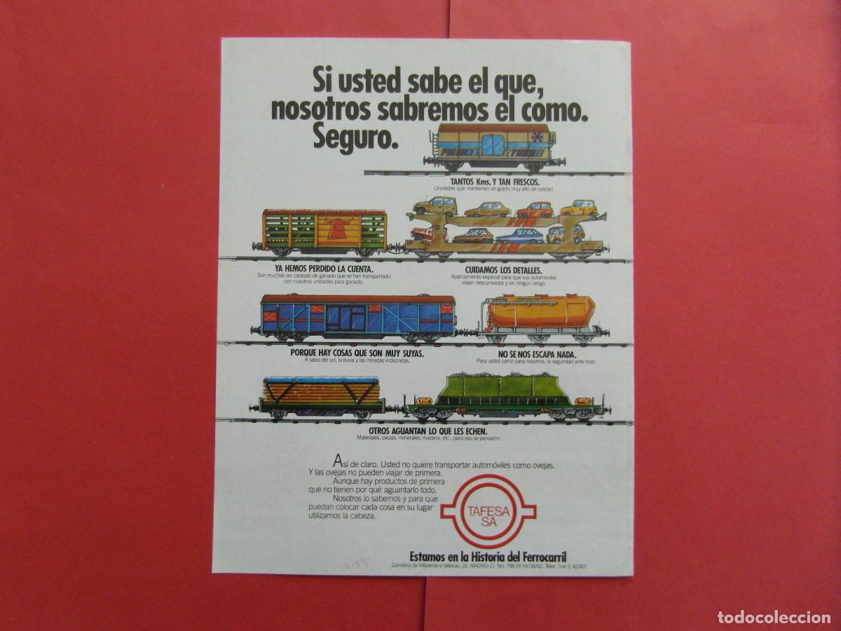 Collectables Transport Tickets: PUBLICIDAD 1984 - REF: PUBTREN01 - TAFESA SA - FERROCARRIL TREN RENFE MZA LOCOMOTORA