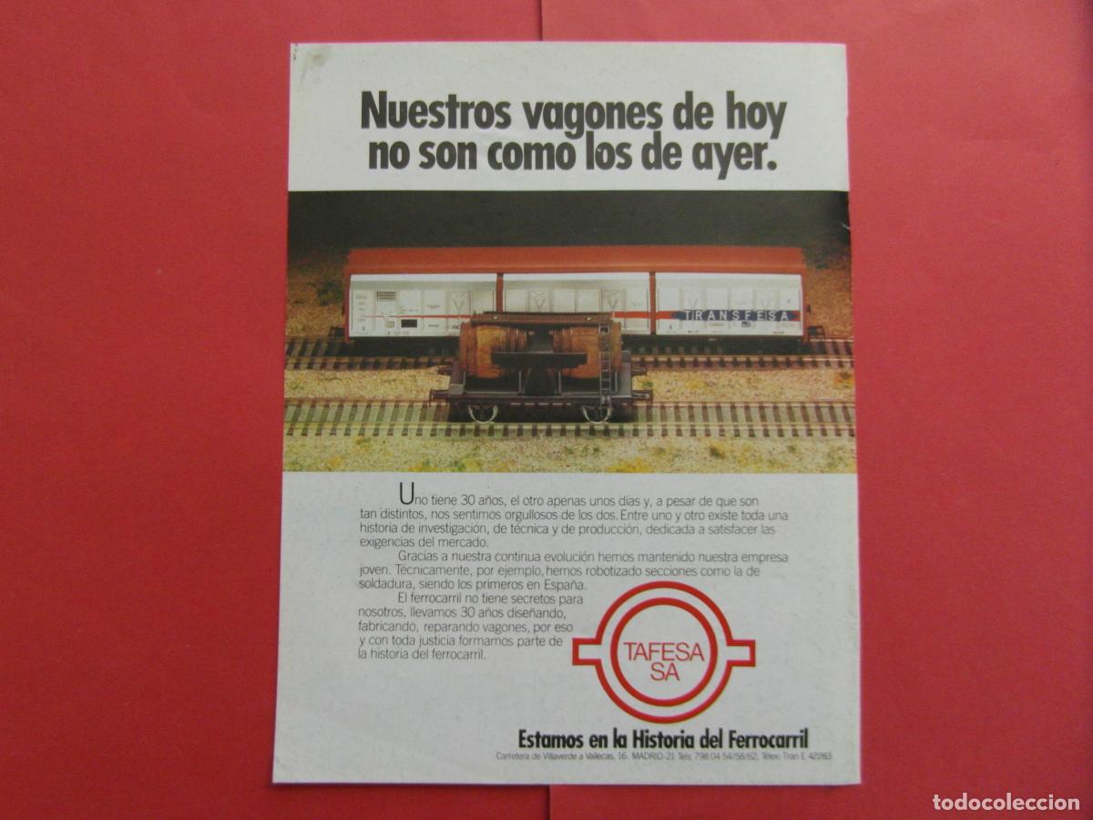 Collectables Transport Tickets: PUBLICIDAD 1984 - REF: PUBTREN01 - TAFESA SA - FERROCARRIL TREN RENFE MZA LOCOMOTORA