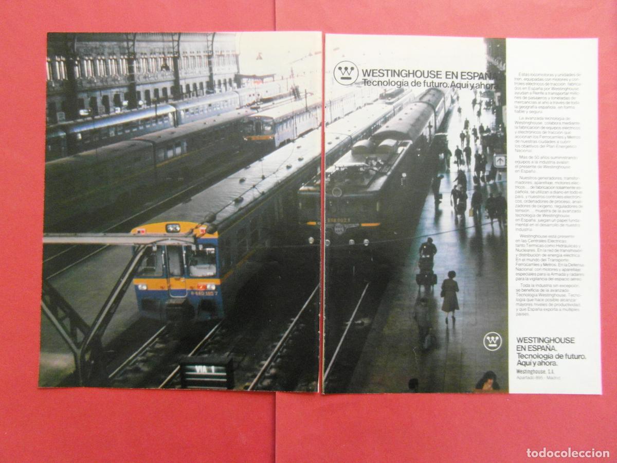 Collectables Transport Tickets: PUBLICIDAD 1983 - REF: PUBTREN01 - WESTINGHOUSE - FERROCARRIL TREN RENFE MZA LOCOMOTORA