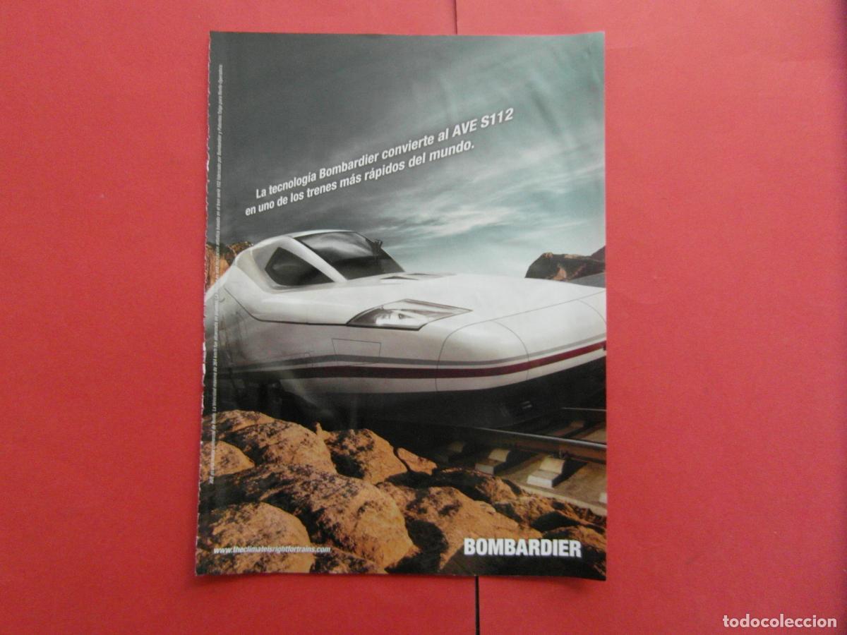 Collectables Transport Tickets: PUBLICIDAD 2011 - REF: PUBTREN01 - BOMBARDIER - FERROCARRIL TREN RENFE MZA LOCOMOTORA