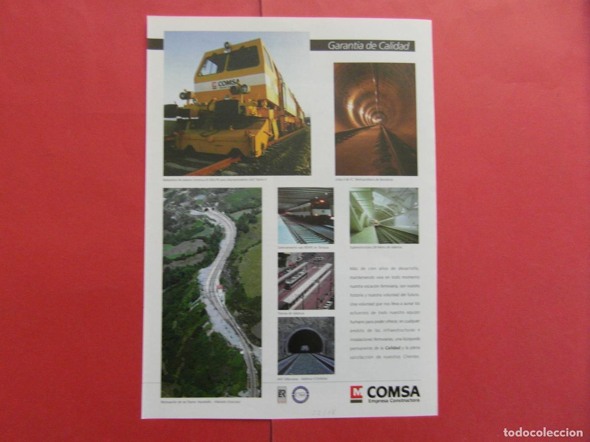 Collectables Transport Tickets: PUBLICIDAD 1998 - REF: PUBTREN01 - COMSA - TRANVIA VALENCIA LIII METRO - TERRASSA SOTERRAMIENTO,