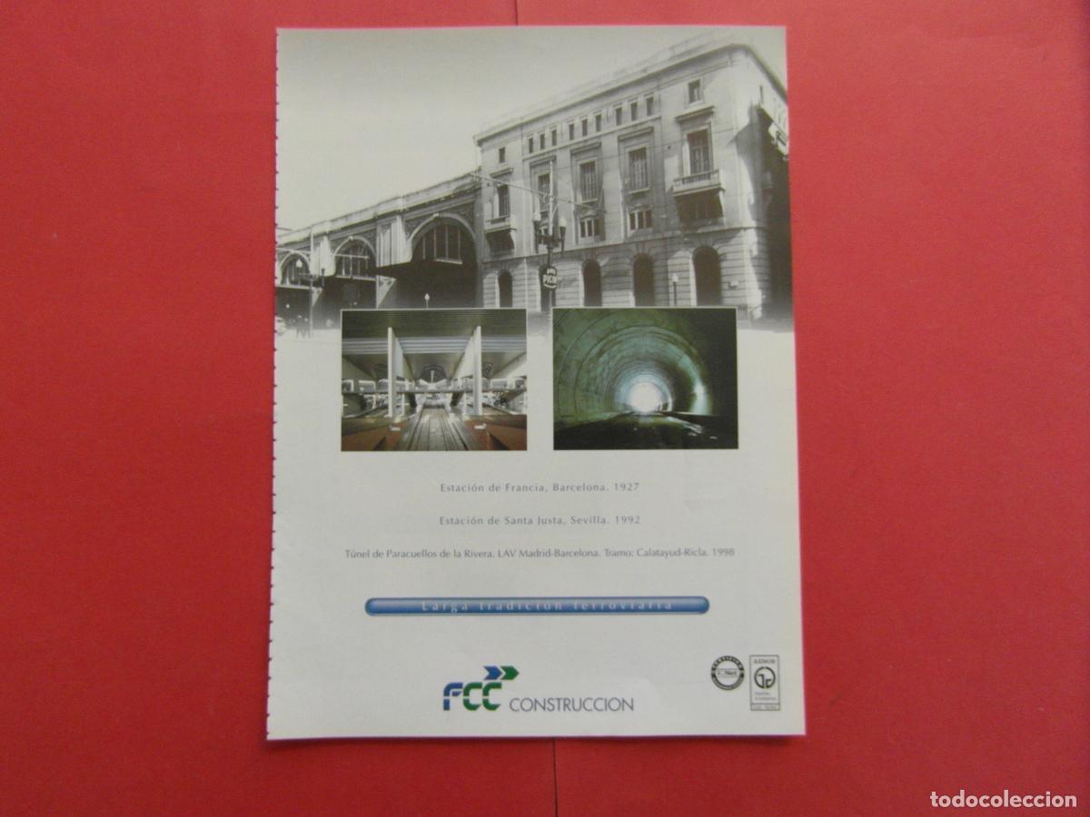 Collezionismo Biglietti di trasporto: PUBLICIDAD 1998 - REF: PUBTREN01 - FCC CONSTRUCCION ESTACION FRANCIA SANTA JUSTA PARACUELLOS - RENFE