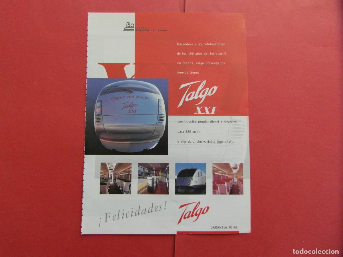 Coleccionismo Billetes de transporte: PUBLICIDAD 1998 - REF: PUBTREN01 - TALGO VIRGEN DEL ROCIO XXI - RENFE TREN FERROCARRIL LOCOMOTORA