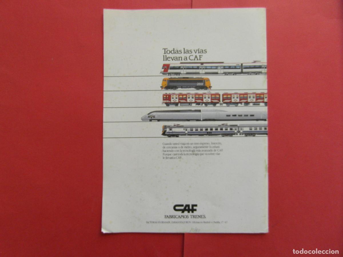 Collectionnisme Billets de transport: PUBLICIDAD 1990 - REF: PUBTREN01 - CAF METRO MADRID AVE - RENFE TREN FERROCARRIL LOCOMOTORA