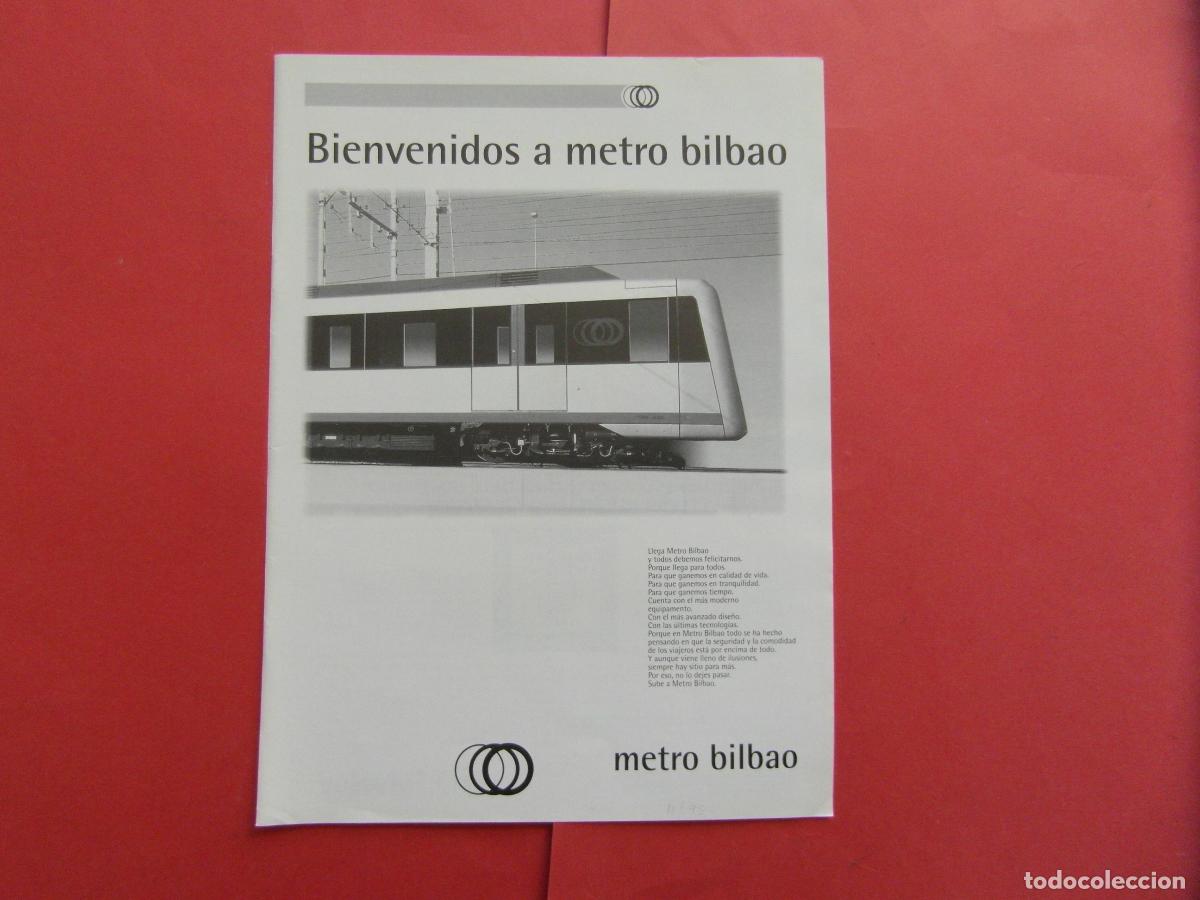 Collectionnisme Billets de transport: PUBLICIDAD 1995 - REF: PUBTREN01 - METRO BILBAO BIENVENIDOS - RENFE FERROCARRIL TREN LOCOMOTORA