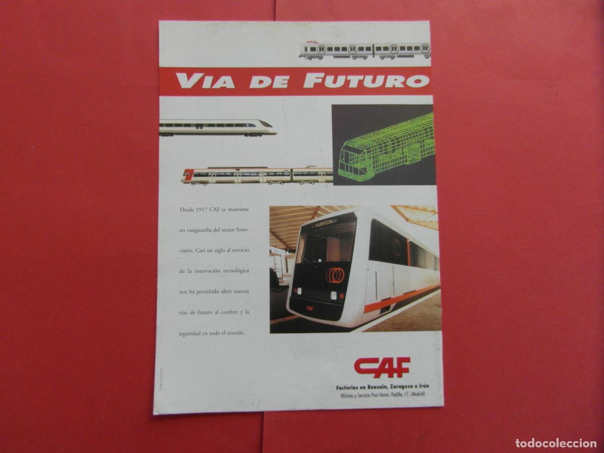 Coleccionismo Billetes de transporte: PUBLICIDAD 1995 - REF: PUBTREN01 - METRO BILBAO CAF - RENFE FERROCARRIL TREN LOCOMOTORA